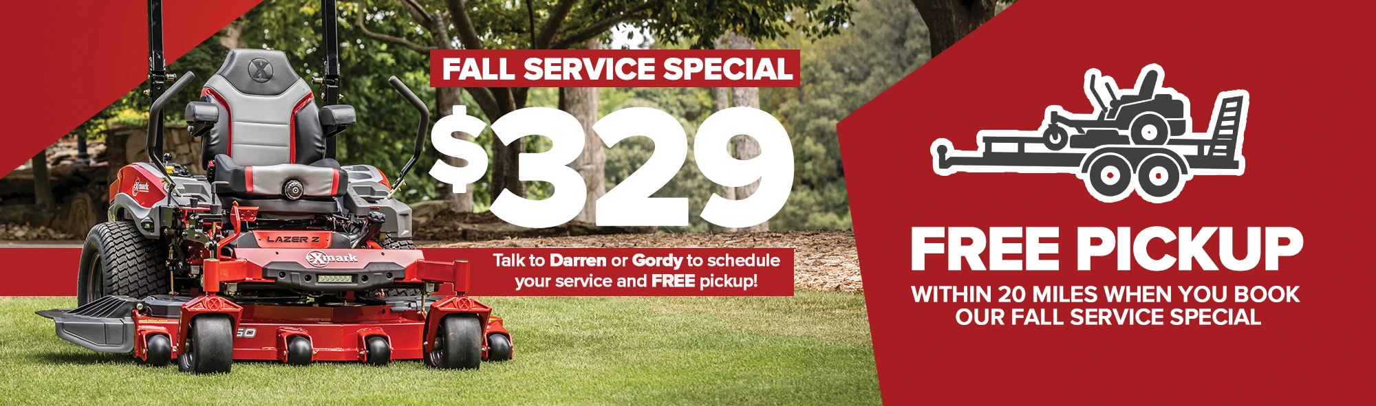 eXmark Fall Service Specia, only $329